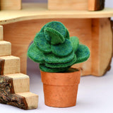 Suculentas de fieltro de jade verde con macetas de papel Lokta  hechas a mano