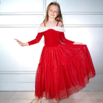 Vestido Princesa del Polo Norte de terciopelo rojo