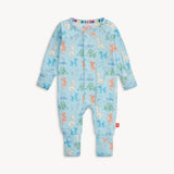 Pijama con pies convertibles y cierres magnéticos  "Blue Party Animals Glow in the dark"