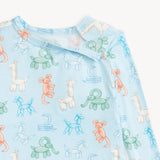 Pijama entera con cierres magnéticos "Blue Party Animals Glow" azul y rosa