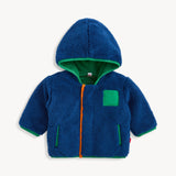 Chamarra estilo Sherpa con cierres Magnéticos color azul marino