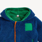Chamarra estilo Sherpa con cierres Magnéticos color azul marino