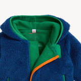 Chamarra estilo Sherpa con cierres Magnéticos color azul marino