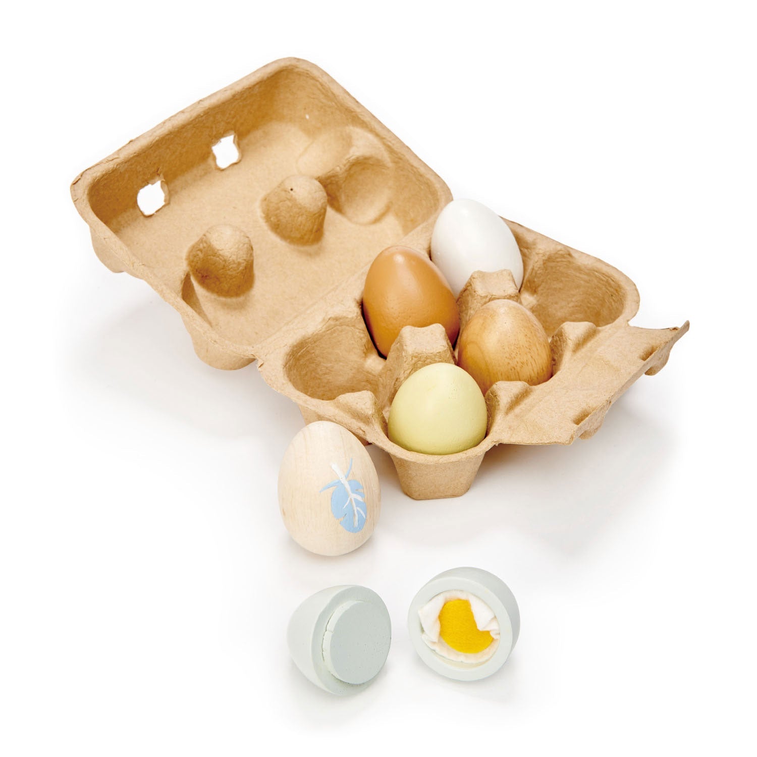 Set de 6 huevos en caja (Wooden Eggs)
