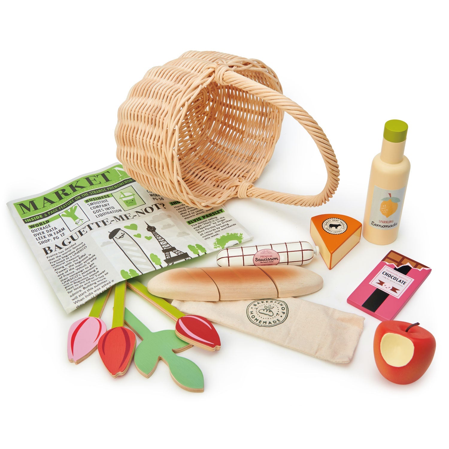 Cesta de mimbre con alimentos (Wicker Shopping Basket) - foto 3