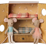 Ballet mice in dance studio, Little sister and brother