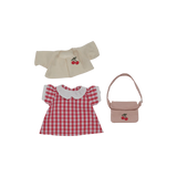 Ropa para Dinkum Doll "Cherry Gingham Set"