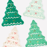 Platos Arbol de Navidad con Moños