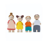 Familia de muñecos de madera sólida 1