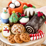 Set de comida navideña  de lana para juego y decoración (set B)