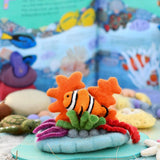 Juguete de coral de arrecife con pez payaso