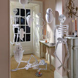 Decoraciones de Halloween: esqueletos gigantes articulados con diamantina (x3)