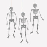 Decoraciones de Halloween: esqueletos gigantes articulados con diamantina (x3)