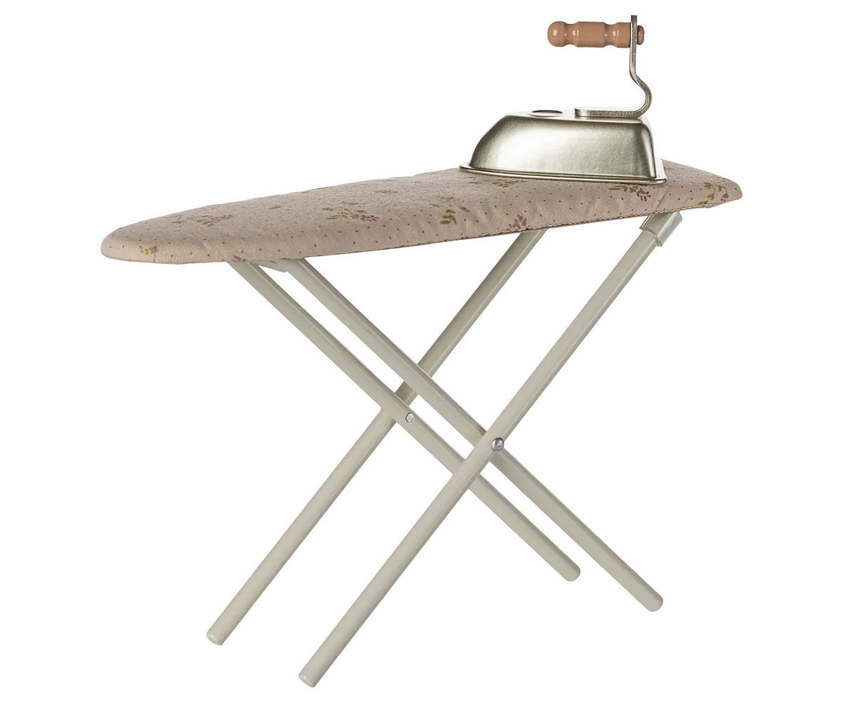 Iron and ironing board, Miniature - Off white
