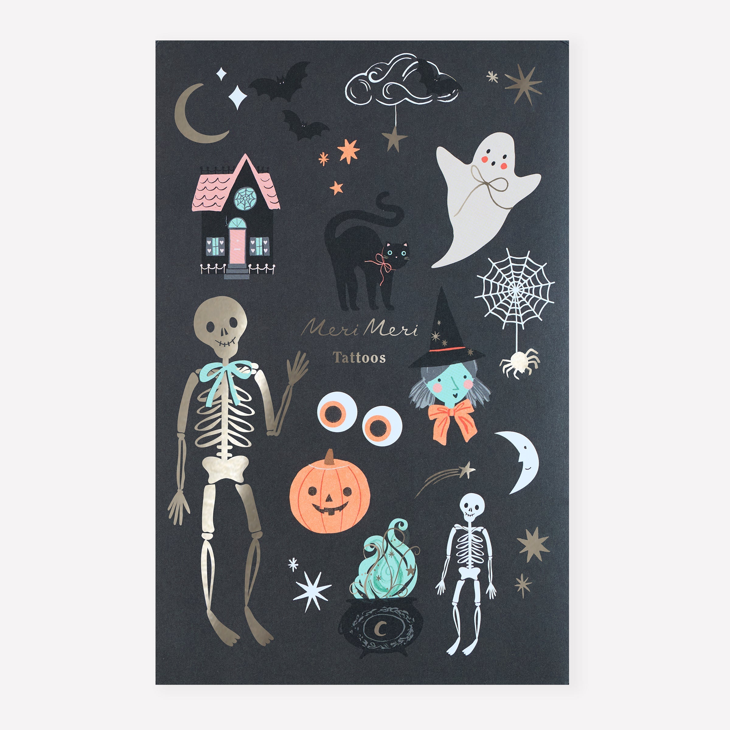 Tatuajes Temporales de Íconos de Halloween Meri Meri