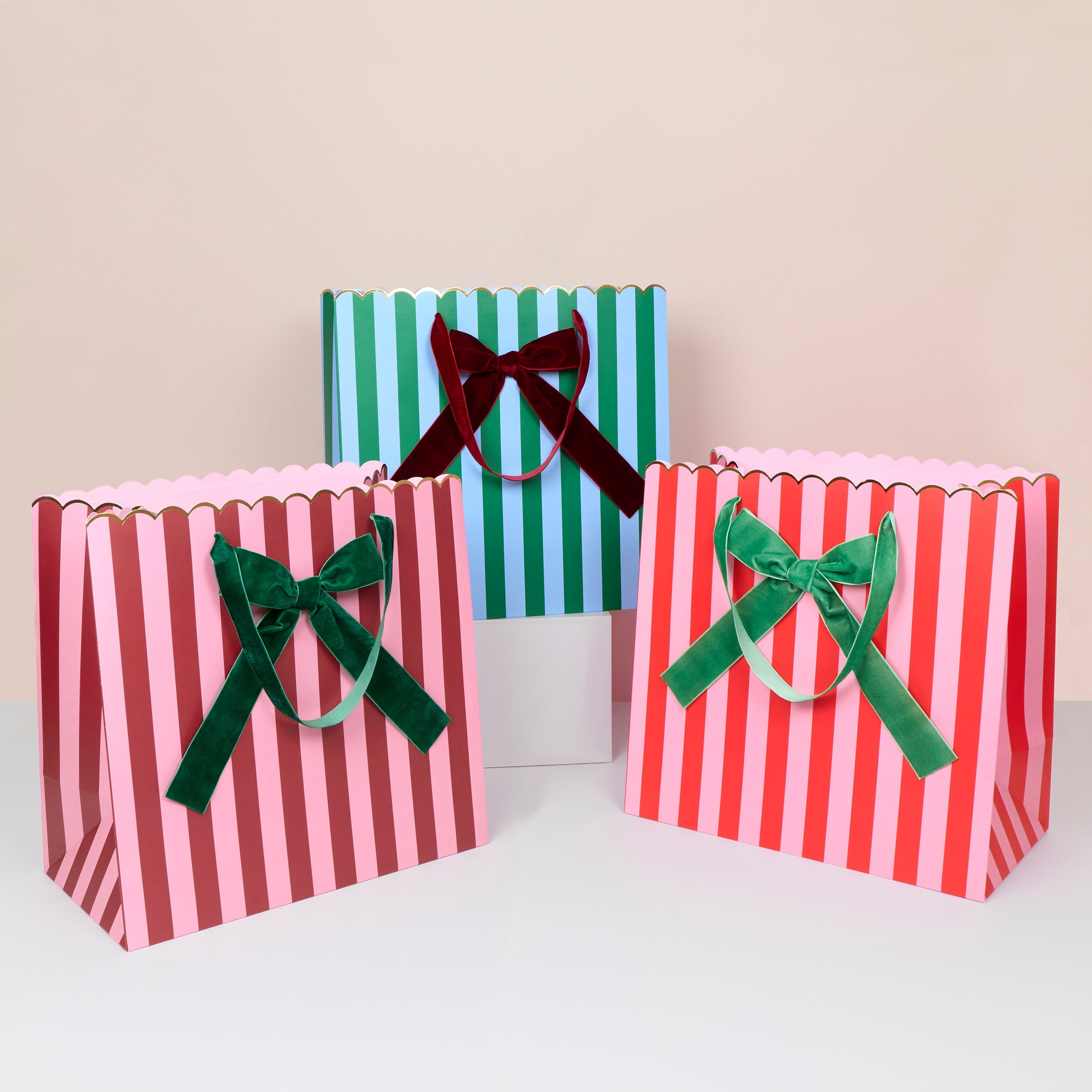 Bolsas de regalo grandes a rayas surtidas Meri Meri