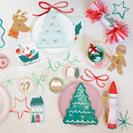 Platos navideños árbol con moños Meri Meri