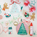 Platos navideños árbol con moños Meri Meri