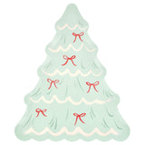 Christmas Tree With Bows Paper Plates (x 8)