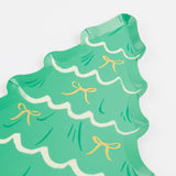 Christmas Tree With Bows Paper Plates (x 8)