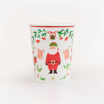 Vasos de papel navideños Santa y Follaje Meri Meri