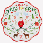 Platos Navideños Santa y Follaje Meri Meri (8 piezas)