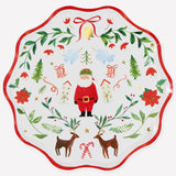 Platos Navideños Santa y Follaje Meri Meri (8 piezas)