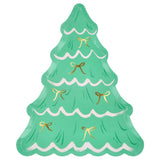 Christmas Tree With Bows Paper Plates (x 8)