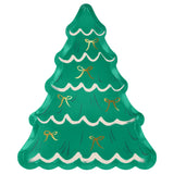 Christmas Tree With Bows Paper Plates (x 8)