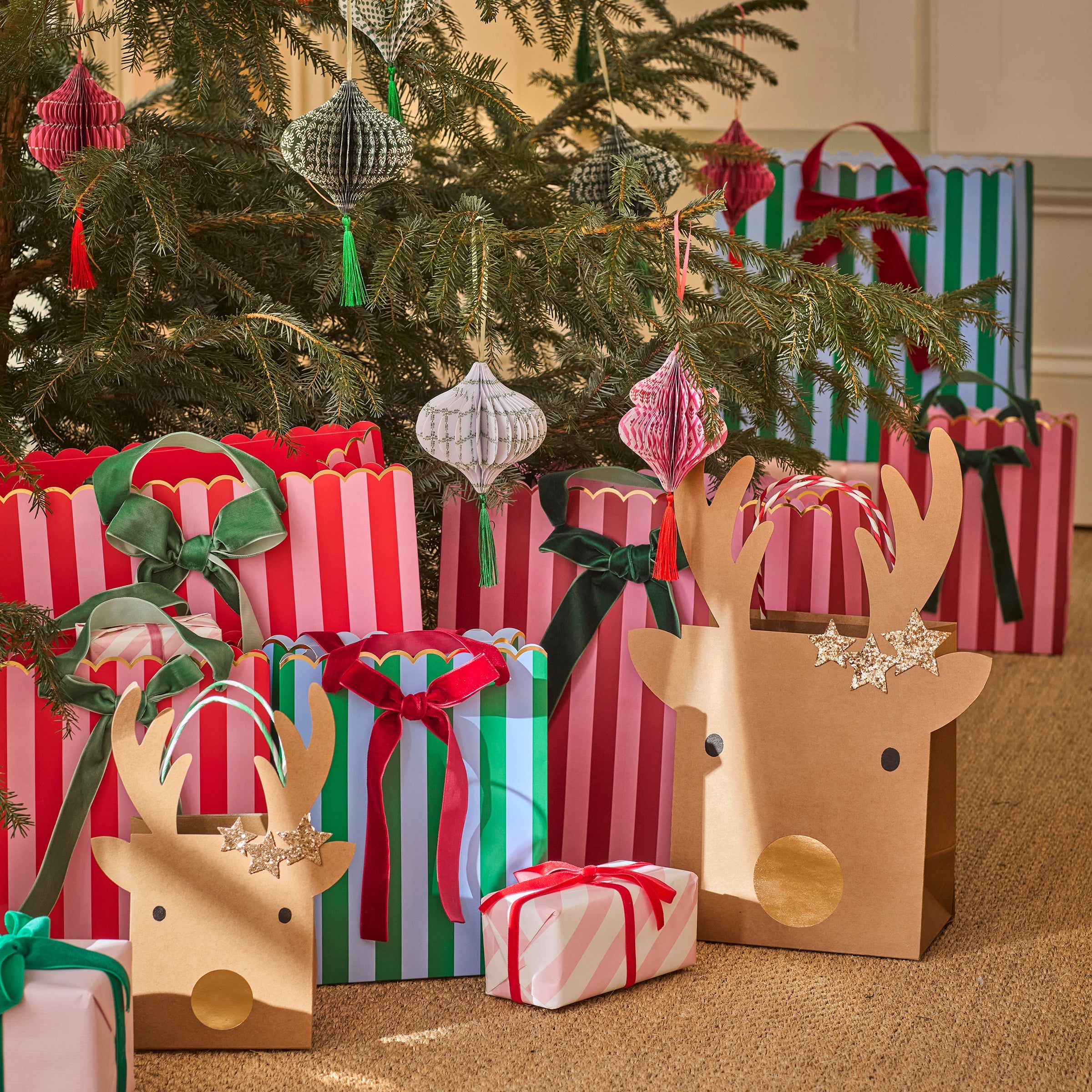 Striped Mixed Large Gift Bags (x 3)