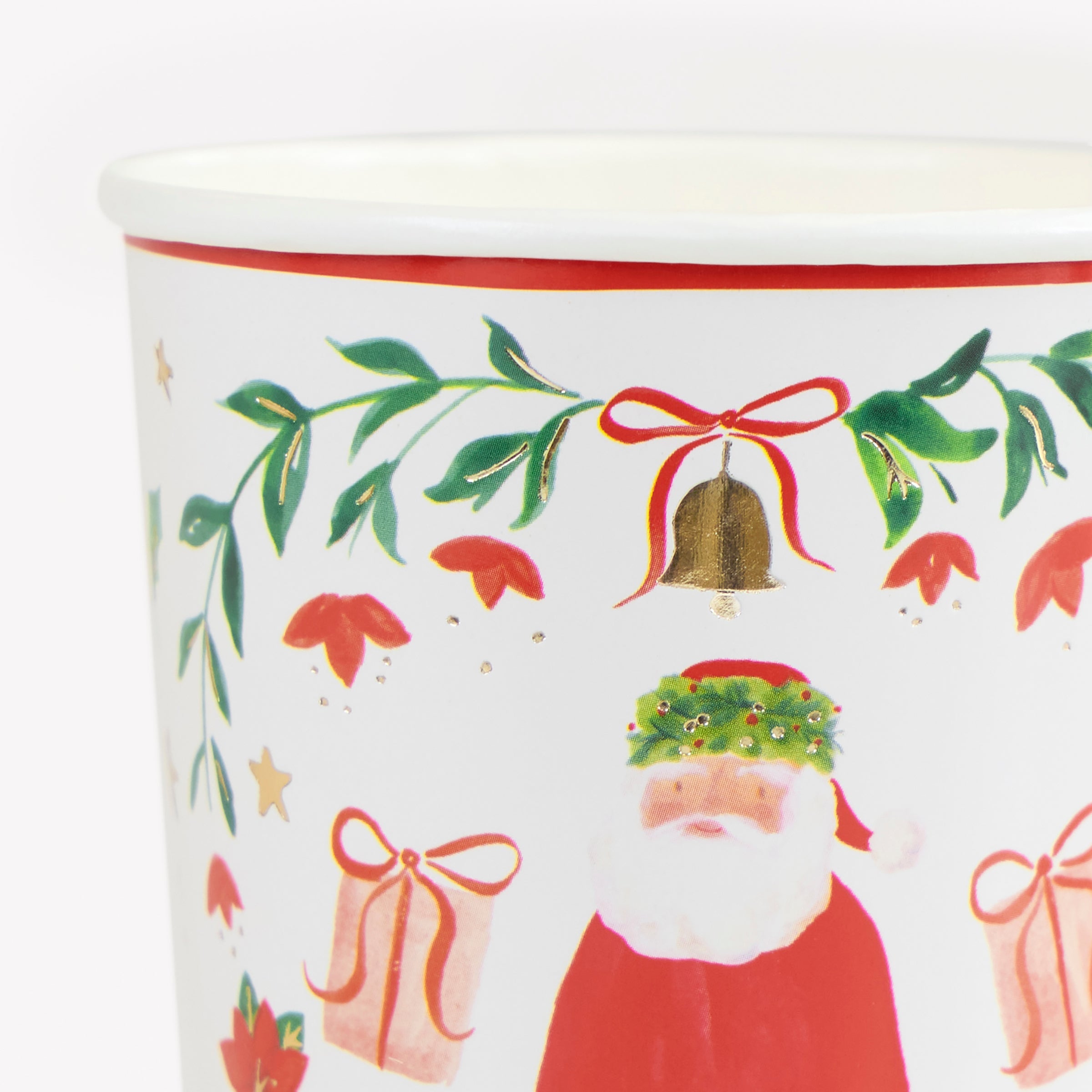 Santa Claus Patterned Paper Cups (x 8)