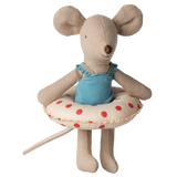 Beach mouse with float, Little sister - Red dots