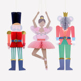 Adornos gigantes colgantes del ballet El cascanueces (x3)
