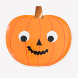 Platos de papel para fiestas con forma de calabaza de Halloween (8 uds.)