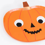 Platos de papel para fiestas con forma de calabaza de Halloween (8 uds.)