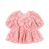 Ally Long Sleve Flower Dress - Veiled Rose