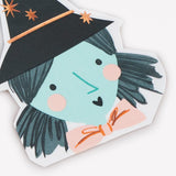 Servilletas de papel con forma de bruja (16 unidades)